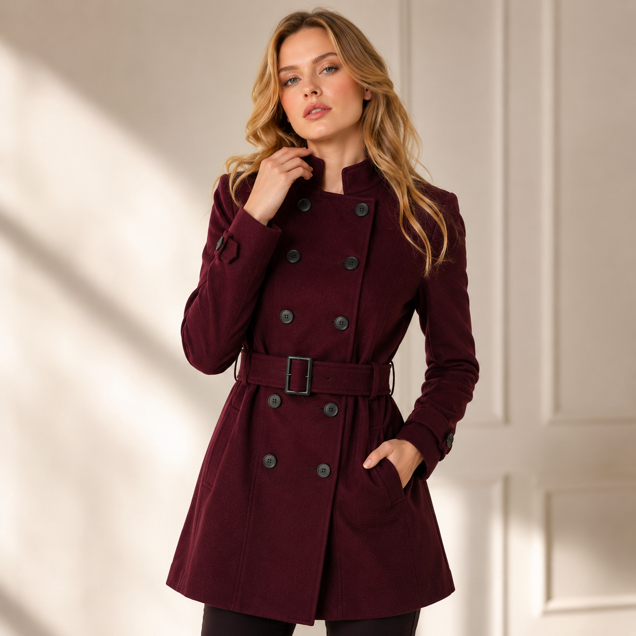 Sobretudo Feminino Vinho Elegante | VIYA