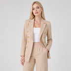 Blazer Feminino Areia com Botões Dourados | VIYA