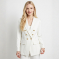 Blazer Feminino Off White com Botões Dourados | VIYA