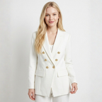 Blazer Feminino Off White com Botões Dourados | VIYA