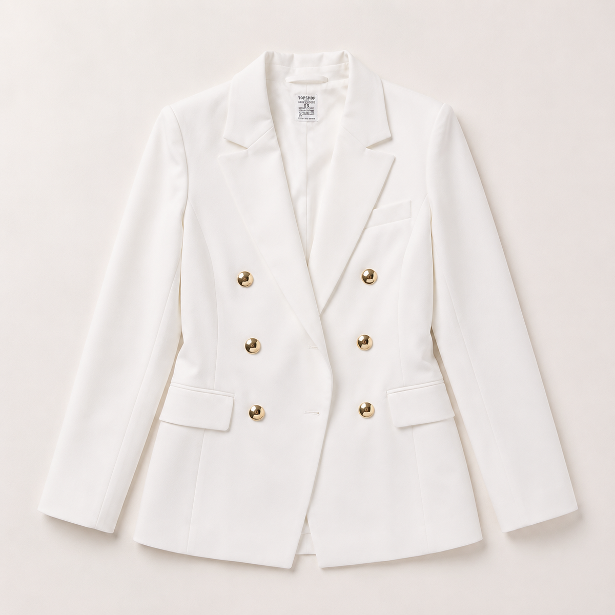 Blazer Feminino Off White com Botões Dourados | VIYA