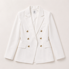 Blazer Feminino Off White com Botões Dourados | VIYA