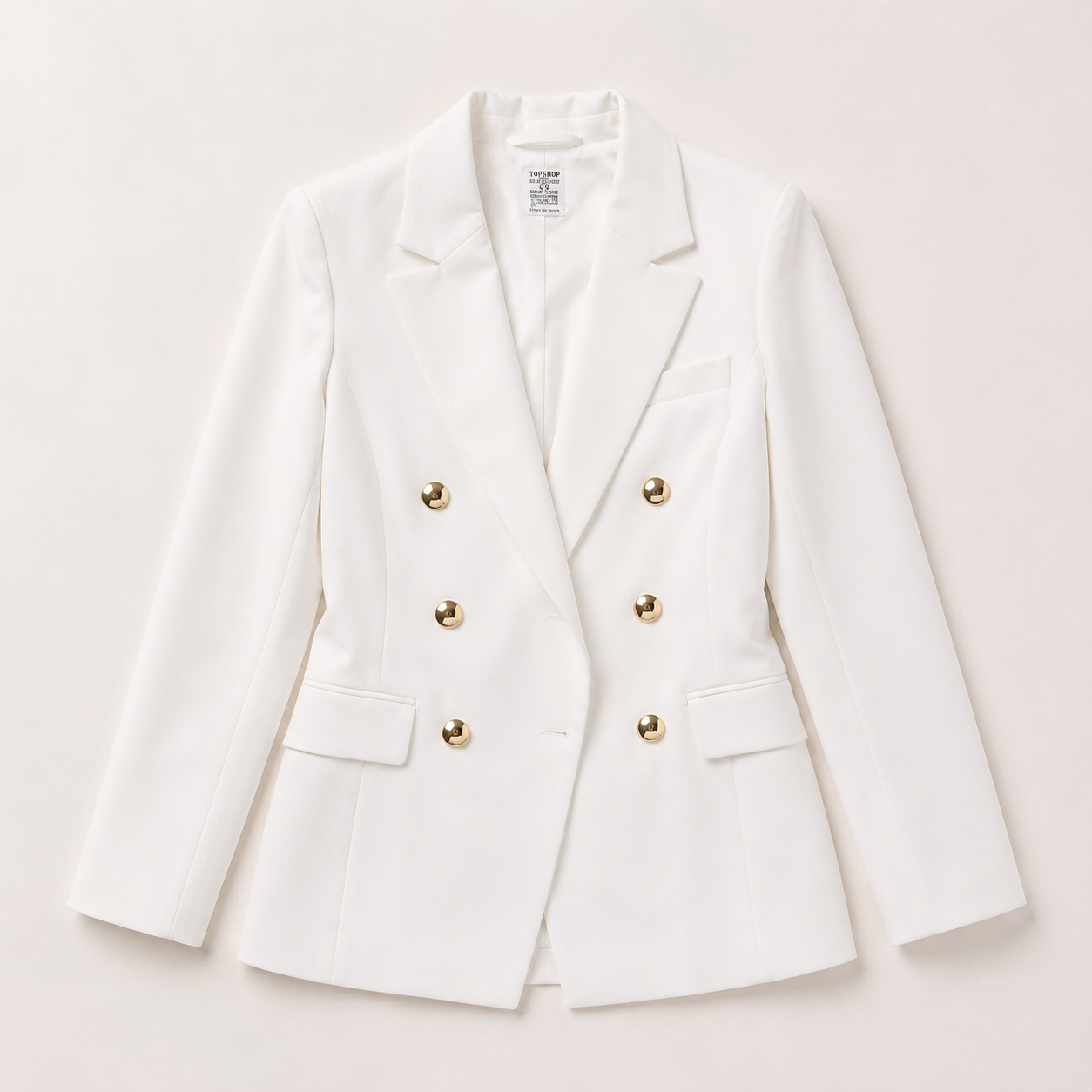 Blazer Feminino Off White com Botões Dourados | VIYA