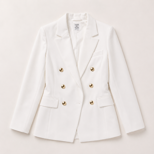 Blazer Feminino Off White com Botões Dourados | VIYA