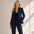 Blazer Feminino Azul Marinho com Botões Dourados | VIYA
