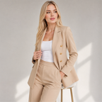 Blazer Feminino Areia com Botões Dourados | VIYA