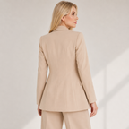 Blazer Feminino Areia com Botões Dourados | VIYA