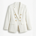 Blazer Feminino Off White com Botões Dourados | VIYA