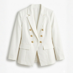 Blazer Feminino Off White com Botões Dourados | VIYA