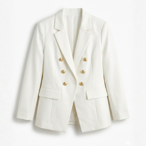 Blazer Feminino Off White com Botões Dourados | VIYA