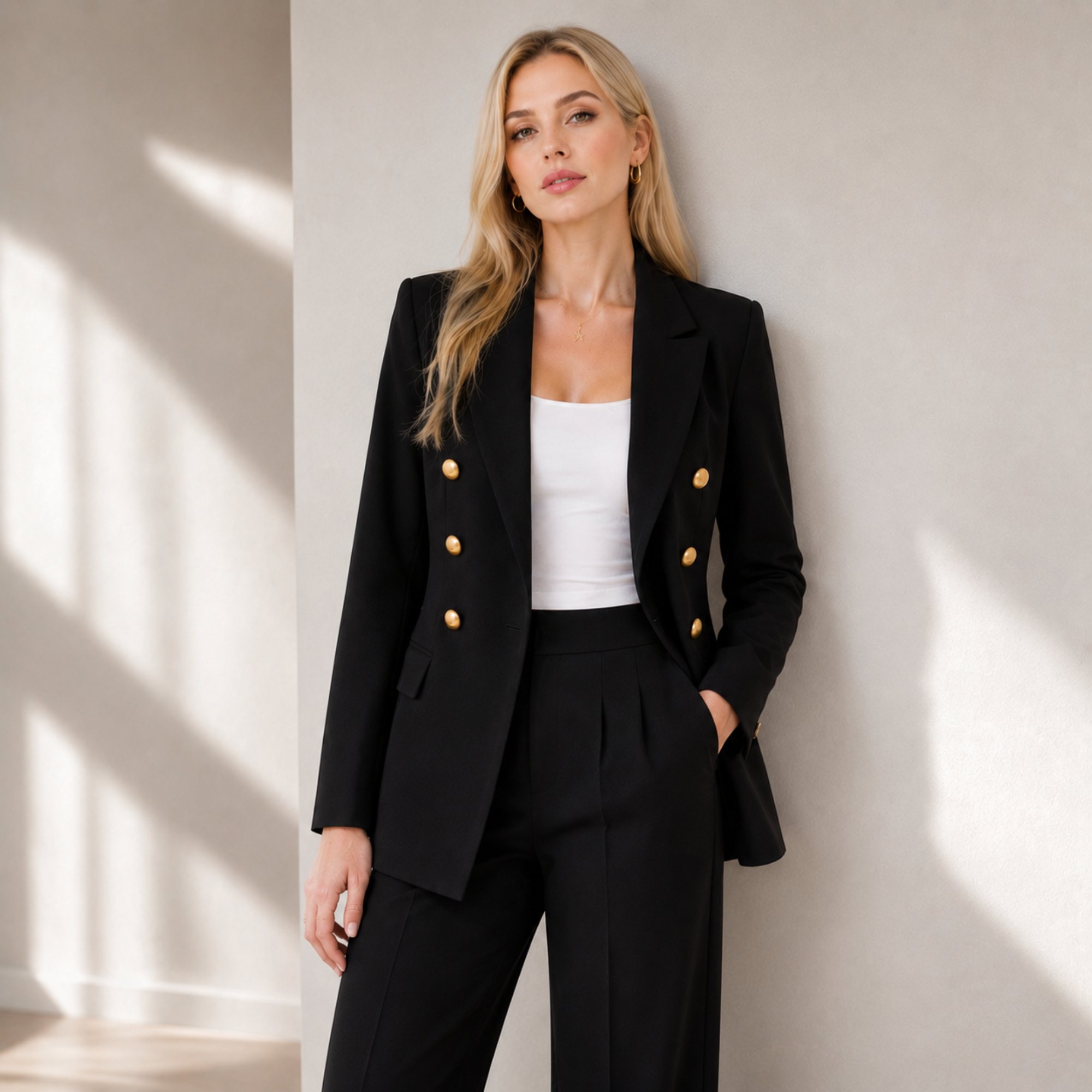 Blazer Feminino Preto Elegante de Alfaiataria | VIYA