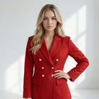 Blazer Feminino Vermelho com Botões Dourados | VIYA