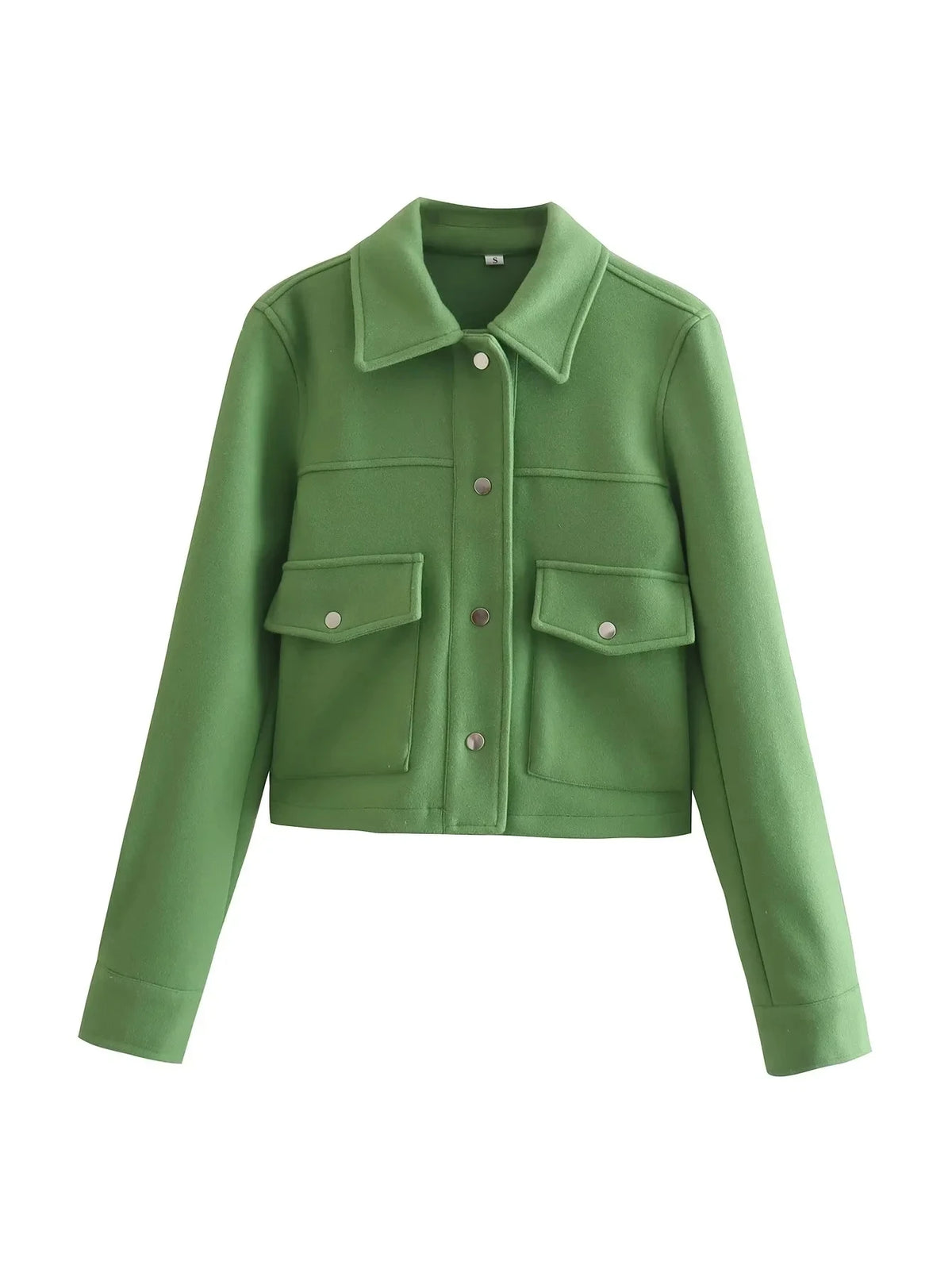Hh jaquetas para mulheres outono moda sólida bolsos frontais botão manga longa jaqueta elegante mulher casual outerwear casaco