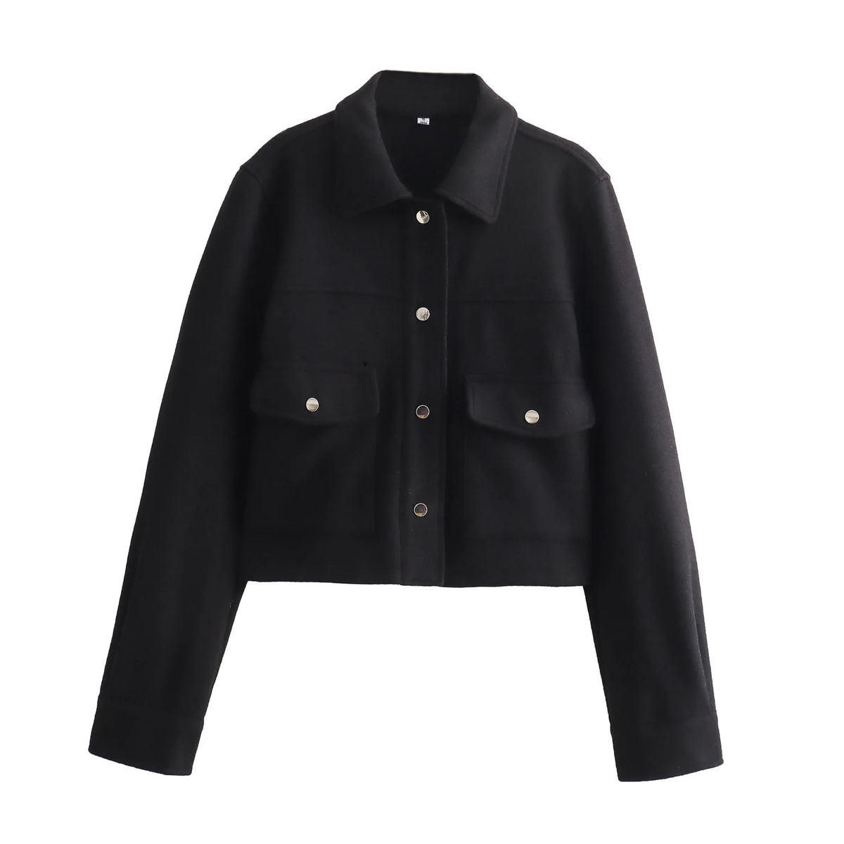 Hh jaquetas para mulheres outono moda sólida bolsos frontais botão manga longa jaqueta elegante mulher casual outerwear casaco