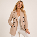 Sobretudo Feminino Bege Elegante de Alfaiataria | VIYA
