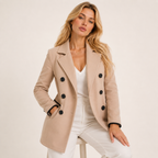 Sobretudo Feminino Bege Elegante de Alfaiataria | VIYA