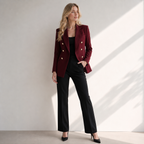 Blazer Feminino Vinho com Botões Dourados | VIYA