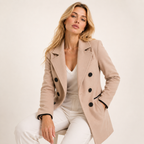 Sobretudo Feminino Bege Elegante de Alfaiataria | VIYA