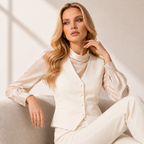 Colete Feminino de Alfaiataria Branco Elegante | VIYA