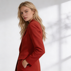 Blazer Feminino Vermelho com Botões Dourados | VIYA