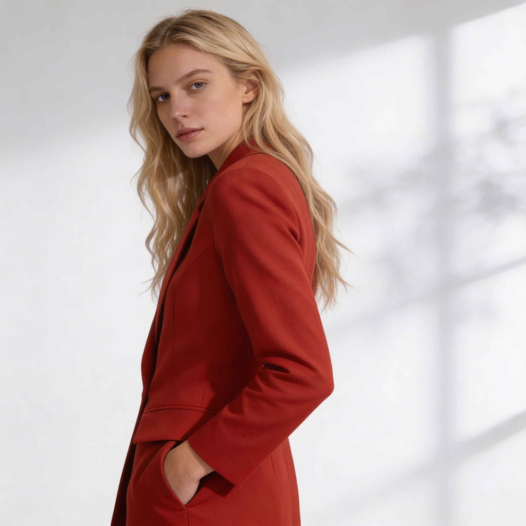 Blazer Feminino Vermelho com Botões Dourados | VIYA