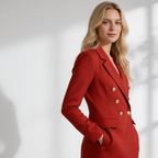 Blazer Feminino Vermelho com Botões Dourados | VIYA