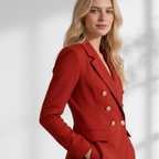 Blazer Feminino Vermelho com Botões Dourados | VIYA