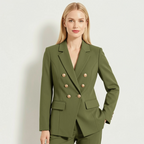 Blazer Feminino Verde Militar com Botões Dourados | VIYA