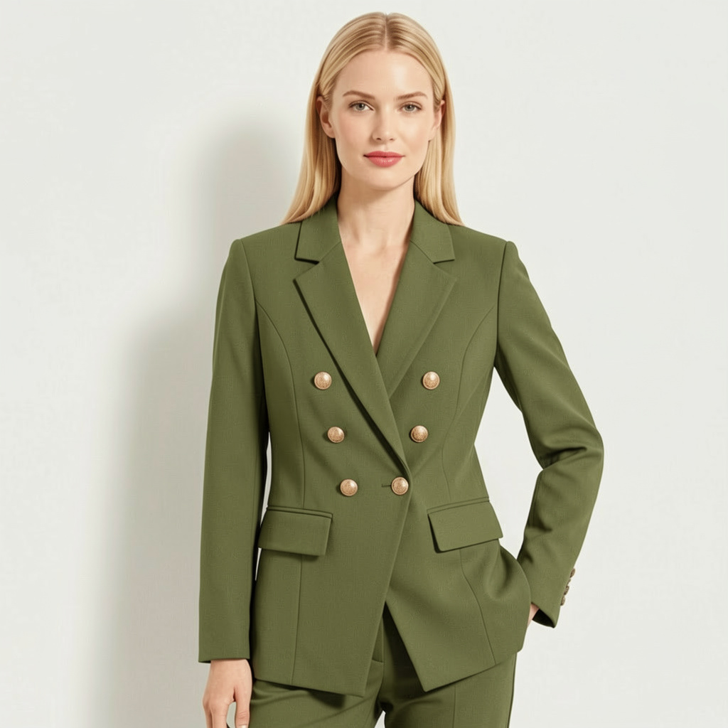 Blazer Feminino Verde Militar com Botões Dourados | VIYA