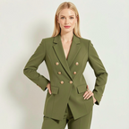 Blazer Feminino Verde Militar com Botões Dourados | VIYA