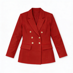 Blazer Feminino Vermelho com Botões Dourados | VIYA