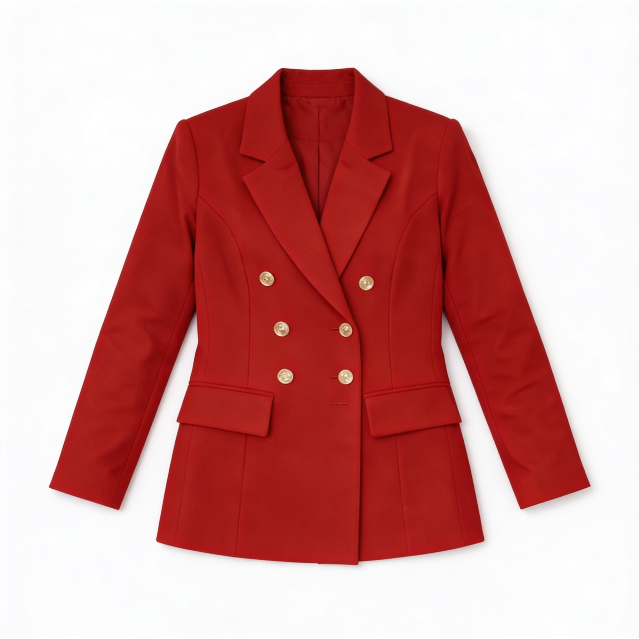 Blazer Feminino Vermelho com Botões Dourados | VIYA