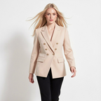 Blazer Feminino Bege com Botões Dourados | VIYA