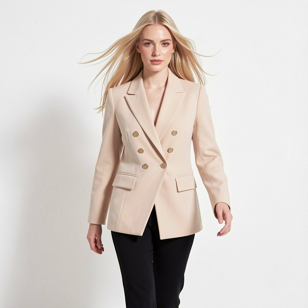 Blazer Feminino Bege com Botões Dourados | VIYA