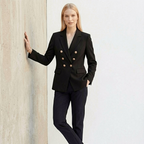 Blazer Feminino Preto com Botões Dourados | VIYA