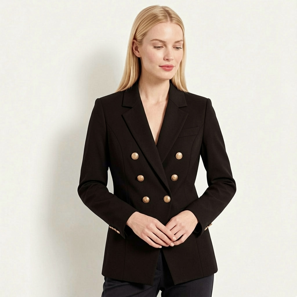 Blazer Feminino Preto com Botões Dourados | VIYA