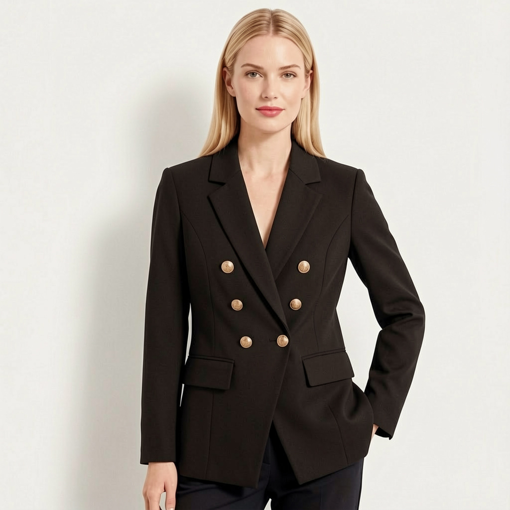 Blazer Feminino Preto com Botões Dourados | VIYA
