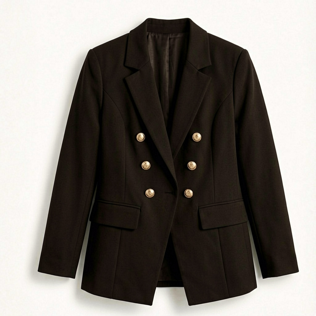 Blazer Feminino Preto com Botões Dourados | VIYA