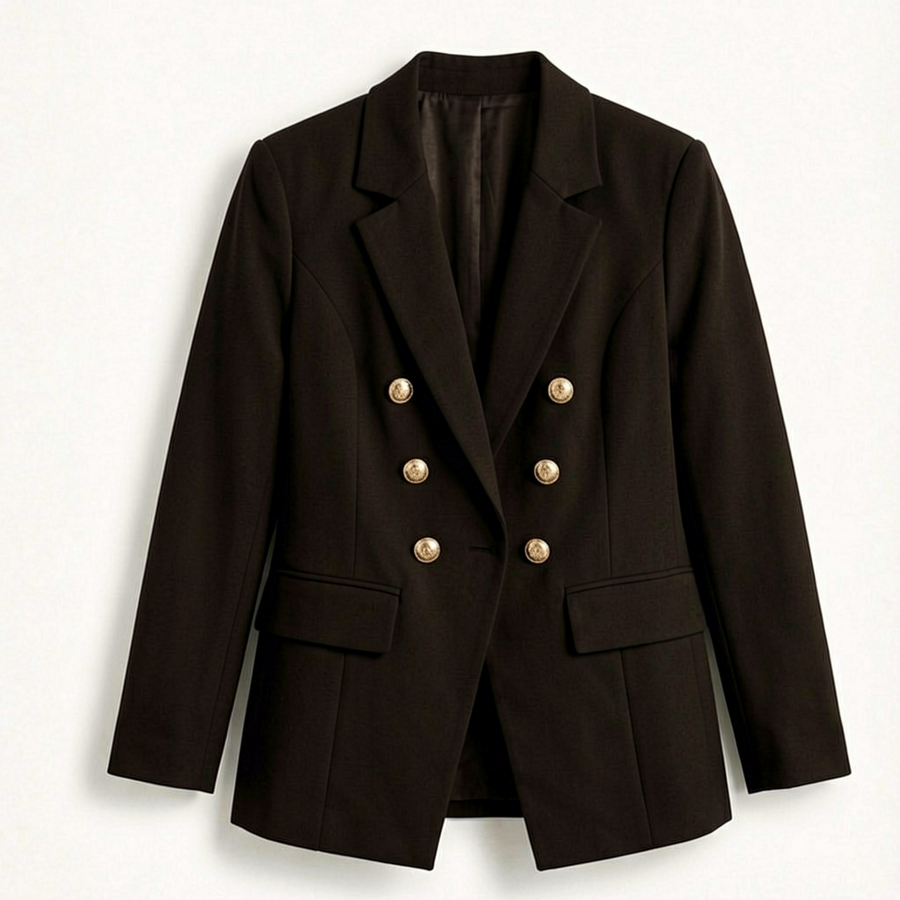 Blazer Feminino Preto com Botões Dourados | VIYA