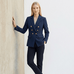 Blazer Feminino Azul Marinho com Botões Dourados | VIYA