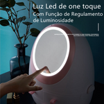Organizador porta maquiagem removível com gavetas espelho led Rosa - viya-stores
