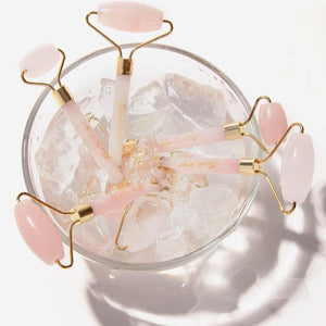 Kit Massagem Facial de Quartzo Rosa DUO - viya-stores