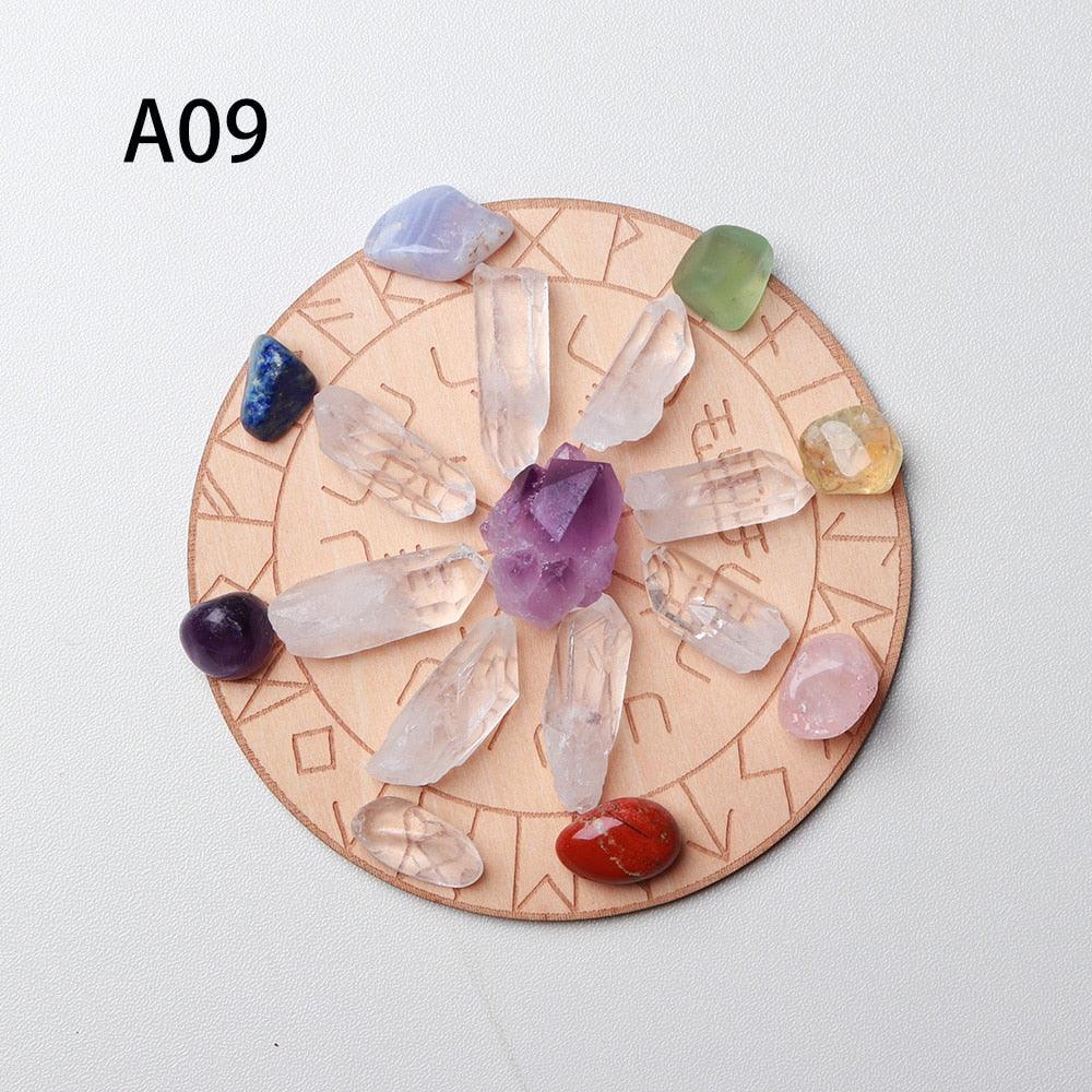 Equilíbrio e cura chakra- Peça de madeira com as 7 pedras chakra - viya-stores
