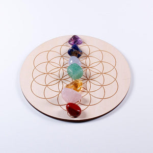 Equilíbrio e cura chakra- Peça de madeira com as 7 pedras chakra - viya-stores