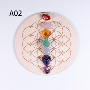 Equilíbrio e cura chakra- Peça de madeira com as 7 pedras chakra - viya-stores