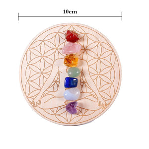 Equilíbrio e cura chakra- Peça de madeira com as 7 pedras chakra - viya-stores