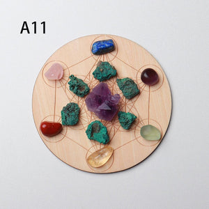 Equilíbrio e cura chakra- Peça de madeira com as 7 pedras chakra - viya-stores