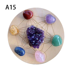 Equilíbrio e cura chakra- Peça de madeira com as 7 pedras chakra - viya-stores
