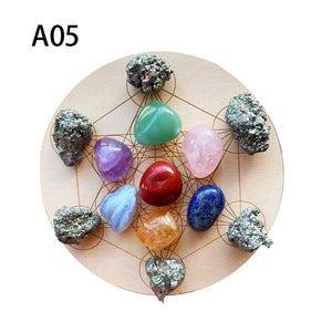 Equilíbrio e cura chakra- Peça de madeira com as 7 pedras chakra - viya-stores