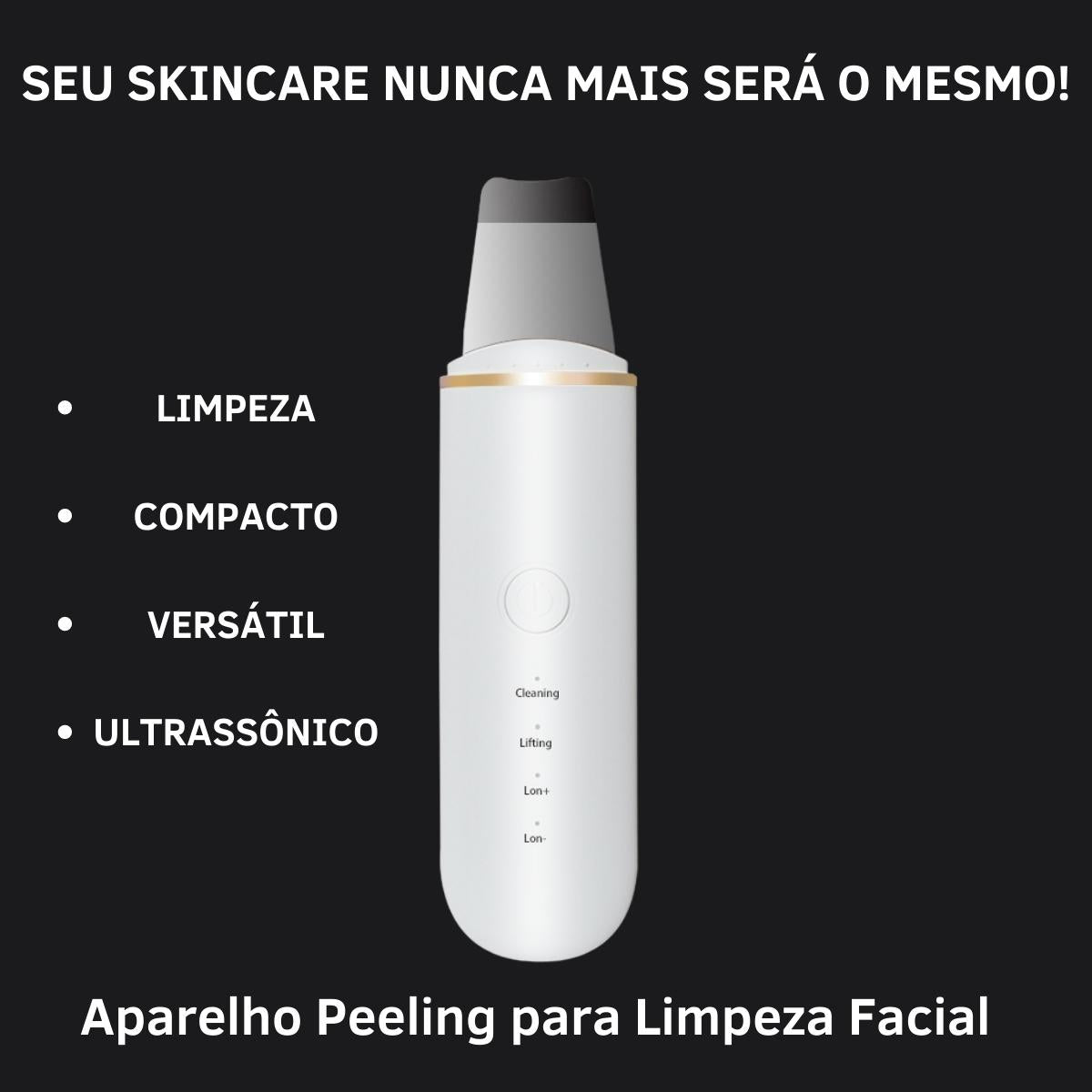 Aparelho Peeling Ultrassônico Limpeza Facial – Pele Radiante - viya-stores